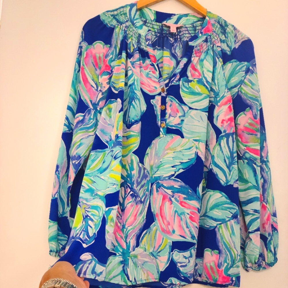 Lilly Pulitzer Elsa top CASA DEL SOL Silk blouse